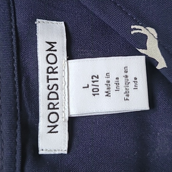 Nordstrom Navy & White Horse Print Dress - Size L (10/12) - Picture 6 of 9